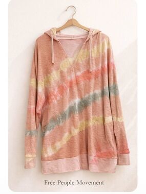 Free People Movement Tie Dye Hoodie Medium Oversized Pullover Boho Athleisure FP